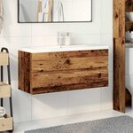 vidaXL Armoire lavabo avec bassin intégré vieux bois