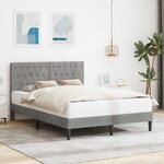 vidaXL Cadre de lit avec tête de lit Gris clair 140 x 200 cm Velours