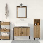 vidaXL Ensemble de mobilier de salle de bain avec porte 2 Pièces Marron