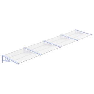 vidaXL Auvent de porte Gris et transparent 396x90 cm Polycarbonate