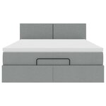 vidaXL Lit ottoman avec matelas gris clair 140x190 cm tissu