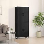 vidaXL Buffet 2 Pièces Chêne noir 69 5 x 34 x 180 cm Bois d'ingénierie
