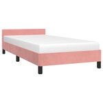 vidaXL Cadre de lit et tête de lit sans matelas rose 80x200 cm velours
