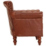 vidaXL Fauteuil Marron Cuir de chèvre véritable