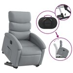 vidaXL Fauteuil inclinable électrique gris clair tissu