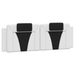 vidaXL Lit avec matelas blanc et noir 160x200 cm similicuir