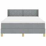 vidaXL Lit à ressorts avec matelas Gris clair 190 x 140 cm Polyester