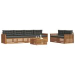 vidaXL Ensemble de canapés d'extérieur 7 Pièces Naturel et Anthracite