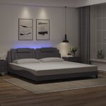 vidaXL Cadre de lit avec LED sans matelas gris 200x200 cm