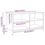 vidaXL Meuble TV Chêne noir 100 x 40 x 50 cm Bois d'ingénierie
