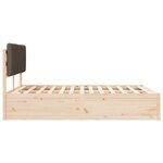 vidaXL Cadre de lit avec tête de lit rembourrée Taupe 135 x 190 cm
