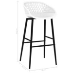 vidaXL Chaises de bar lot de 4 blanc
