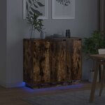 vidaXL Buffet LED Chêne fumé 90 x 32 x 75 cm Bois d'ingénierie