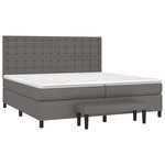 vidaXL Sommier à lattes de lit avec matelas Gris 200x200 cm Similicuir