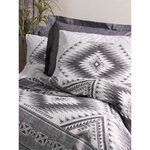 Parure de lit coton renforcé - housse de couette 220 x 240 + 2 taies d'oreiller 60 x 60 - Anthracite