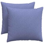 vidaXL Coussins de canapé 2 pc tissu Bleu denim 50 x 50 cm