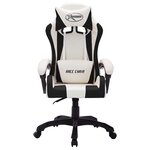 vidaXL Fauteuil de jeux vidéo avec LED RVB Blanc et noir Similicuir