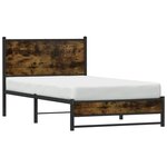 vidaXL Cadre de lit en métal sans matelas chêne fumé 107x203 cm