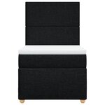 vidaXL Sommier à lattes de lit avec matelas Noir 90x190 cm Tissu