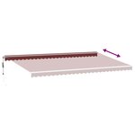 vidaXL Auvent rétractable automatique bordeaux 600x350 cm