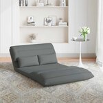 vidaXL Fauteuil de sol ajustable Gris foncé Tissu