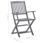 vidaXL Chaises pliantes (lot de 2) avec coussins  en bois d'acacia massif