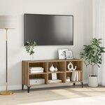 vidaXL Meuble TV Artisan Chêne Bois d'ingénierie  Métal Moyenne