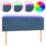 vidaXL Tête de lit à LED Bleu foncé 144x5x78/88 cm Velours