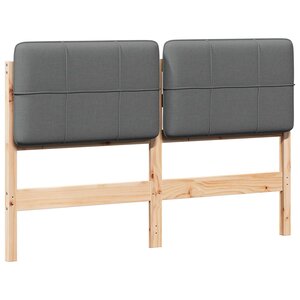 vidaXL Tête de lit capitonnée Marron et gris clair 150 cm Pin massif