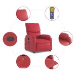 vidaXL Fauteuil de massage inclinable rouge similicuir