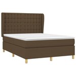 vidaXL Sommier à lattes de lit avec matelas Marron foncé 140x190 cm