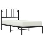 vidaXL Cadre de lit métal sans matelas avec tête de lit noir 90x190 cm