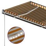 vidaXL Auvent automatique capteur de vent et LED 4 5x3m Jaune et blanc