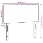 Tête de lit LED vidaXL Simple Gris Foncé 90 cm en Velours