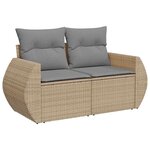 vidaXL Salon de jardin avec coussins 5 Pièces beige résine tressée acacia