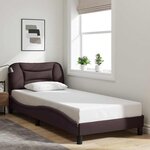 vidaXL Cadre de lit sans matelas Hvar marron foncé 80x200 cm tissu