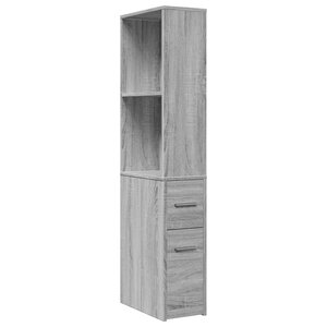 vidaXL Armoire de salle de bain étroite avec roulettes sonoma gris