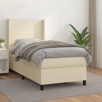 vidaXL Sommier à lattes de lit avec matelas Crème 100x200cm Similicuir