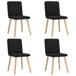 vidaXL Chaises à manger lot de 4 noir tissu