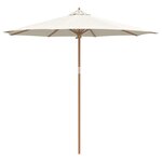 vidaXL Parasol de jardin Blanc crème 270 x 270 x 260 cm Bambou