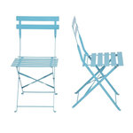 Chaises de terrasse bleu turquoise en acier - lot de 2 - bolero -  - acier 387x471x800mm