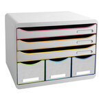 Module De Classement Storebox 6 Tiroirs Black Office - Blanc/arlequin - Exacompta