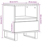 vidaXL Table de chevet chêne artisanal 40x35x50 cm bois d’ingénierie