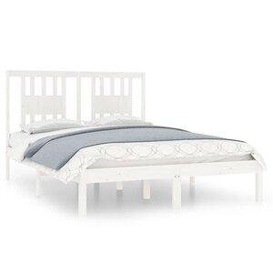 vidaXL Cadre de lit sans matelas blanc bois massif 140x190 cm