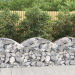 vidaXL Panier de gabions arqué 100x50x60/80 cm Fer galvanisé