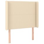 vidaXL Tête de lit avec oreilles Crème 83x16x118/128 cm Tissu