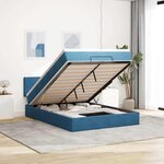 vidaXL Cadre de lit ottoman avec matelas bleu foncé 140x190 cm velours