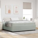 vidaXL Cadre de lit avec matelas Gris clair 200 x 200 cm Velours