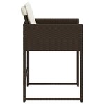 vidaXL Chaises de jardin avec coussins lot de 4 marron résine tressée