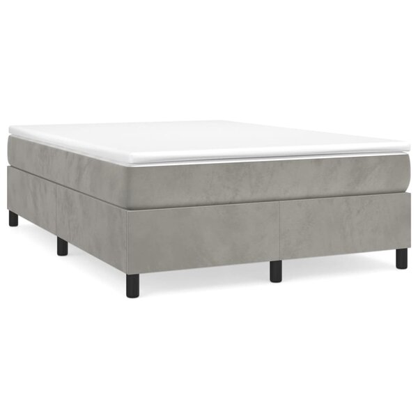 vidaXL Sommier à lattes de lit et matelas Gris clair 140x200cm Velours